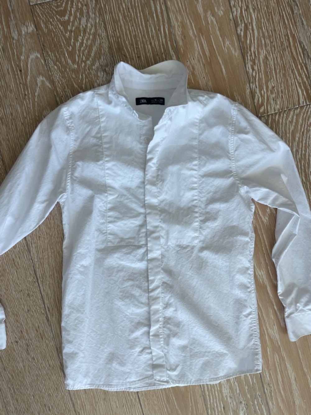 Zara Boys White Tuxedo Shirt